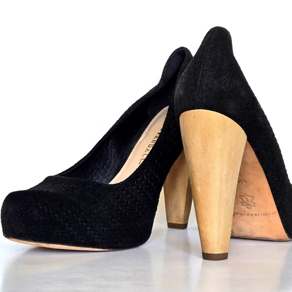 LOEFFLER RANDALL Women's Esther Wood Heel Pump size 6.5 - Picture 4 of 9